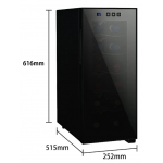 Acalava ALWC-12T33C1 12瓶半導體電子酒櫃 | 恆溫保濕 | 觸控面板 (不銹鋼架)